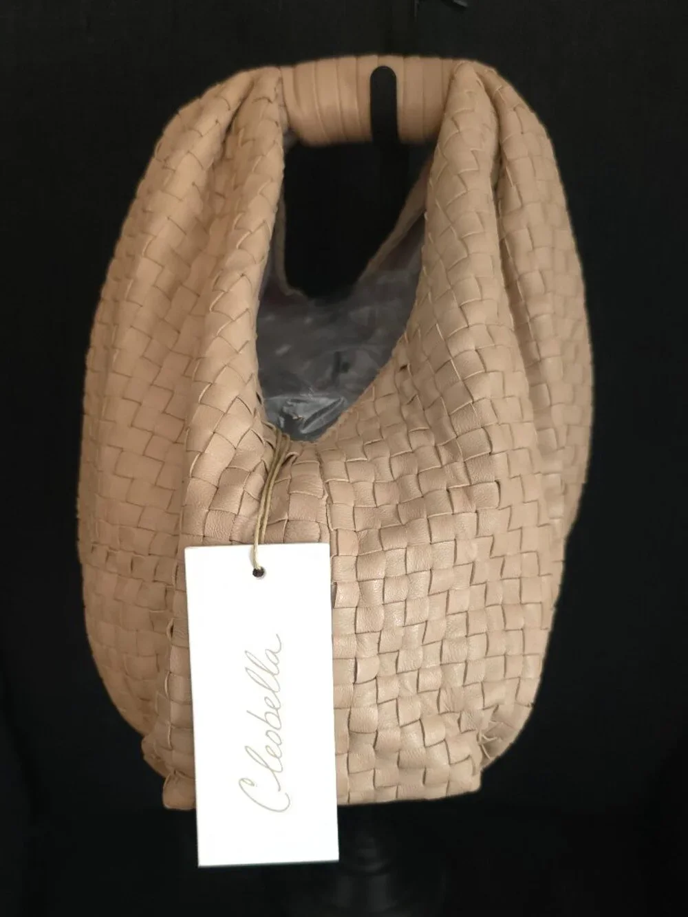 Cleobella Nia Cream Woven Leather Handbag